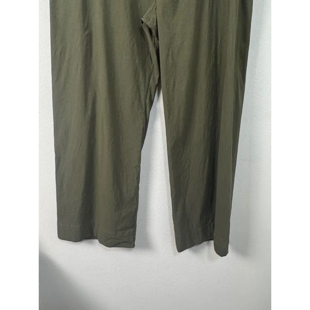 Maeve Anthropologie The Colette Wide Leg Pants Green Linen Blend Size 34T Tall - Picture 4 of 10